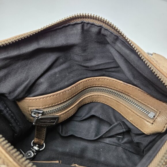 Rebecca Minkoff Distressed Woven Leather Satchel Women's Purse Shoulder Strap - Picture 8 of 12